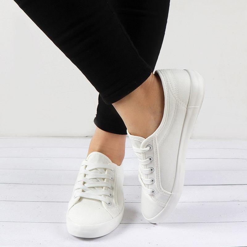 Women's Classic Canvas Walking Sneakers – Casual Slip-On Trainers