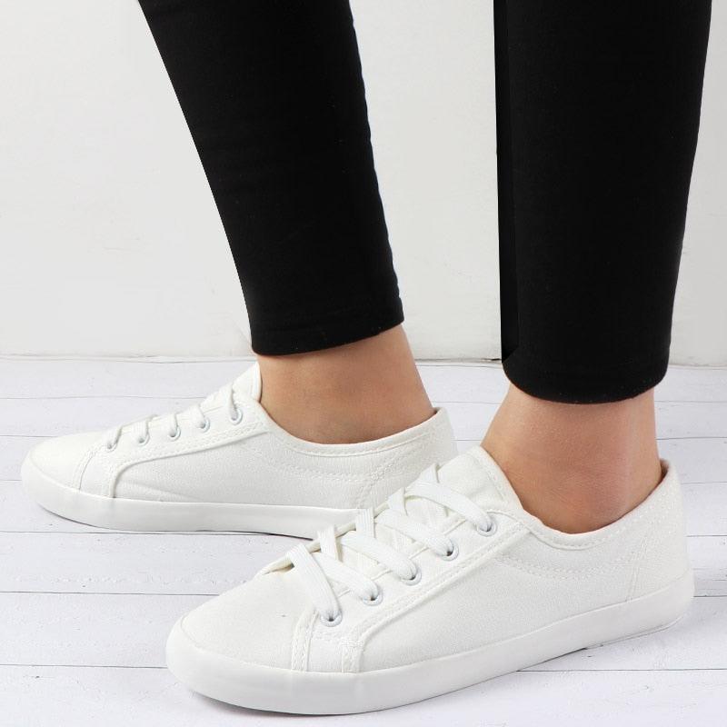 Women's Classic Canvas Walking Sneakers – Casual Slip-On Trainers