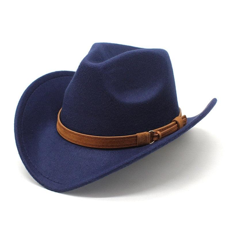 White Western Cowboy Hat for Men Vintage Wide Brim Fedora Style