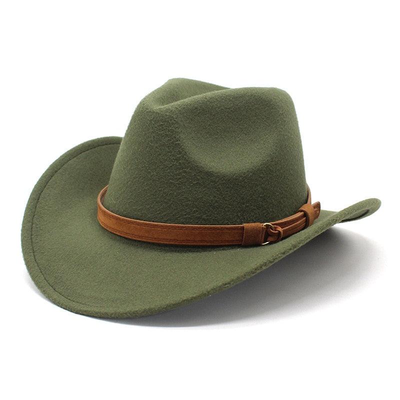 White Western Cowboy Hat for Men Vintage Wide Brim Fedora Style