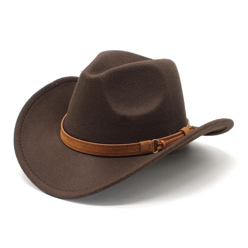 White Western Cowboy Hat for Men Vintage Wide Brim Fedora Style