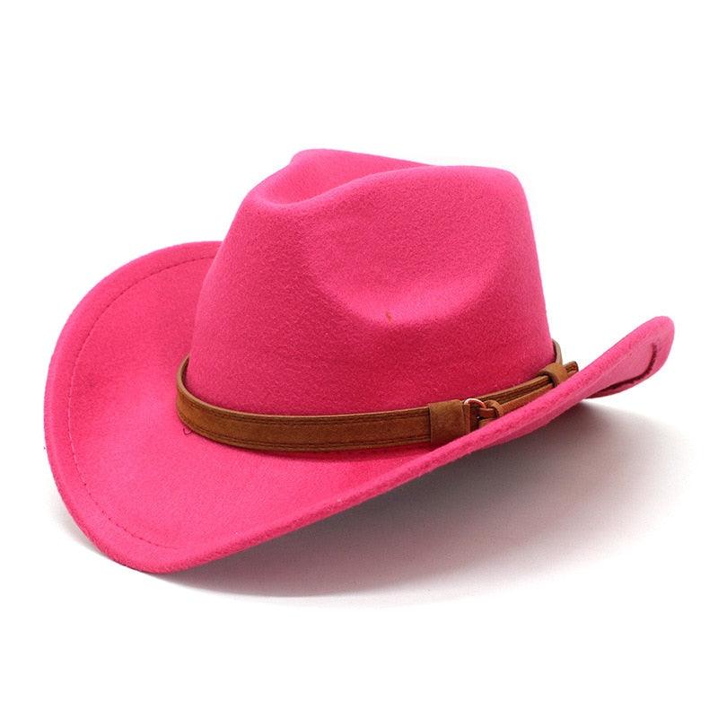 White Western Cowboy Hat for Men Vintage Wide Brim Fedora Style