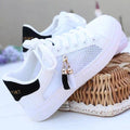 Classic White Lace-Up Casual Sneakers for Girls & Women