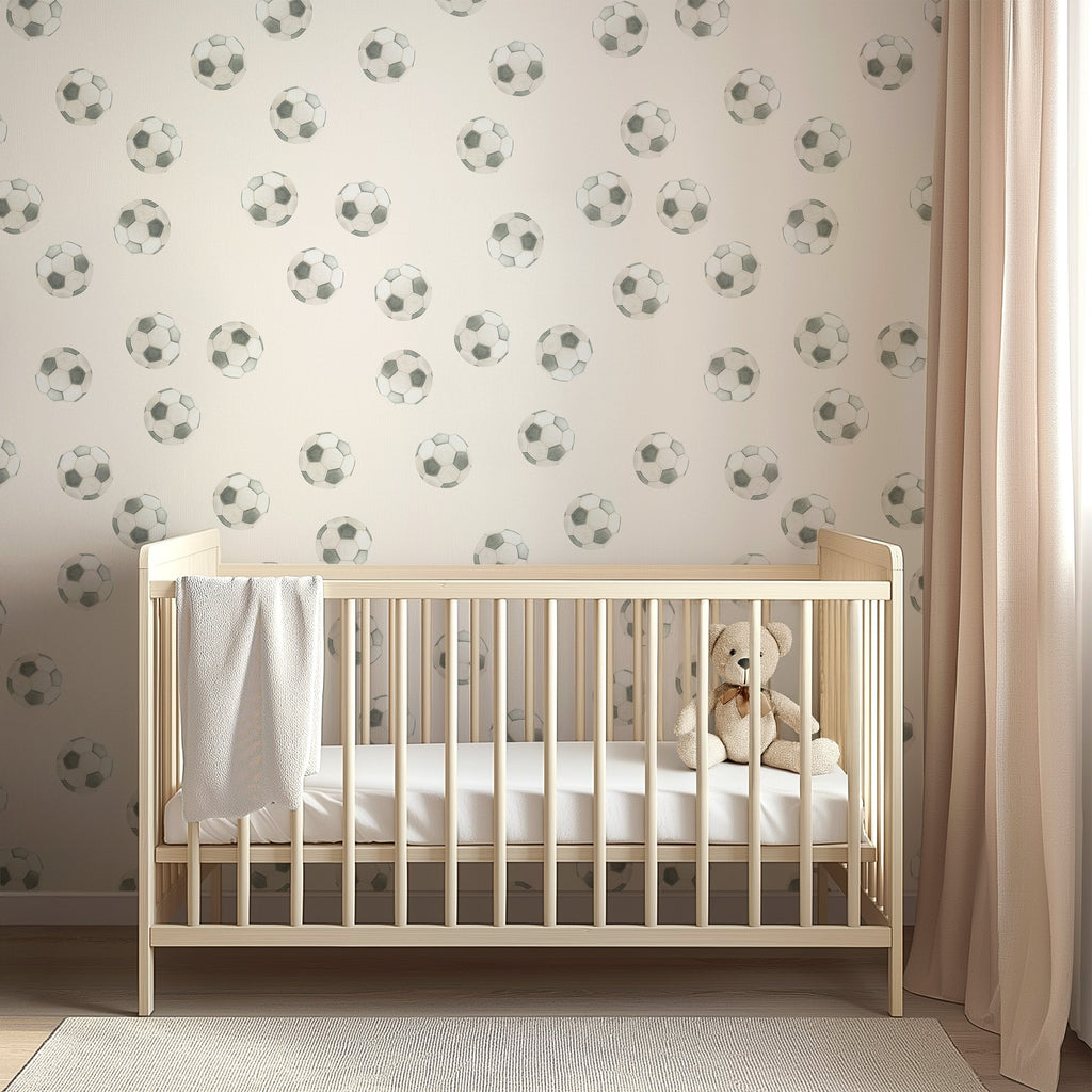Messi Geometric Removable Wallpaper - Playful Green and Blue Print
