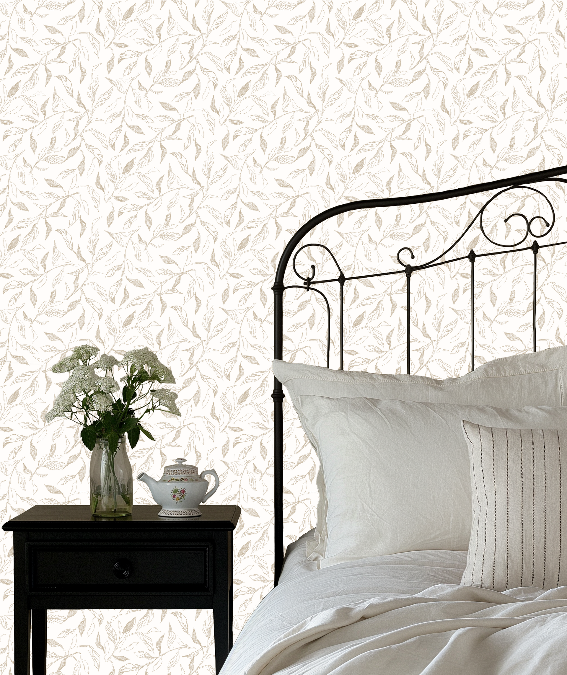Swift Patterned Wallpaper in Green, Blue and Taupe