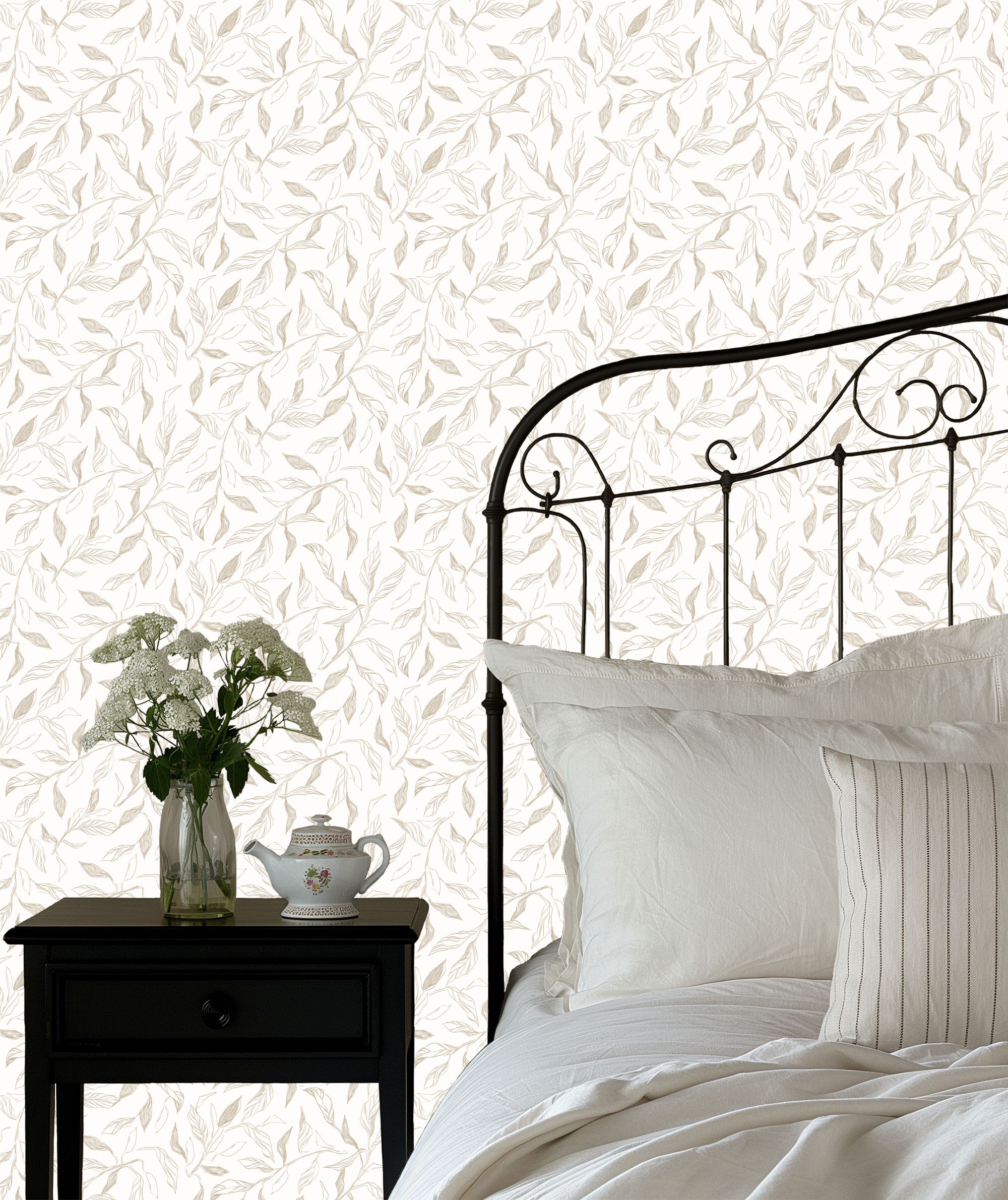 Swift Patterned Wallpaper in Green, Blue and Taupe