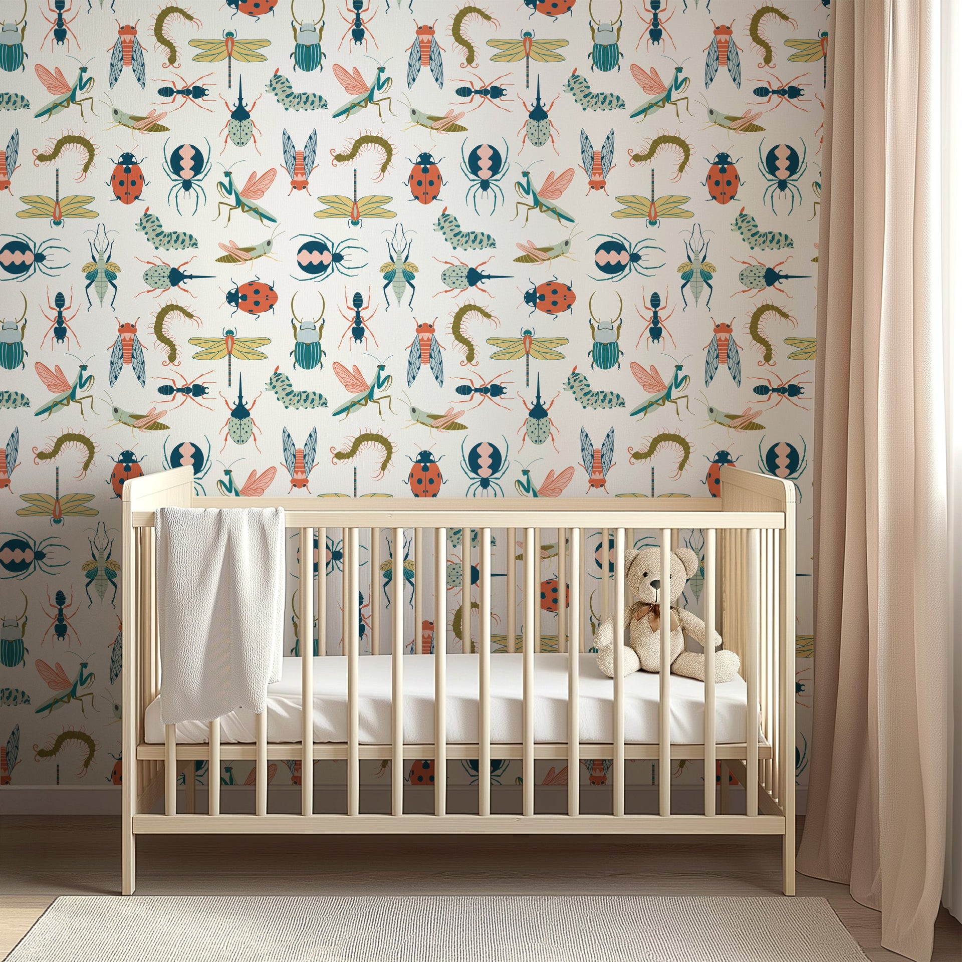 Flick Whimsical Nature-Inspired Removable Wallpaper, Sage Green
