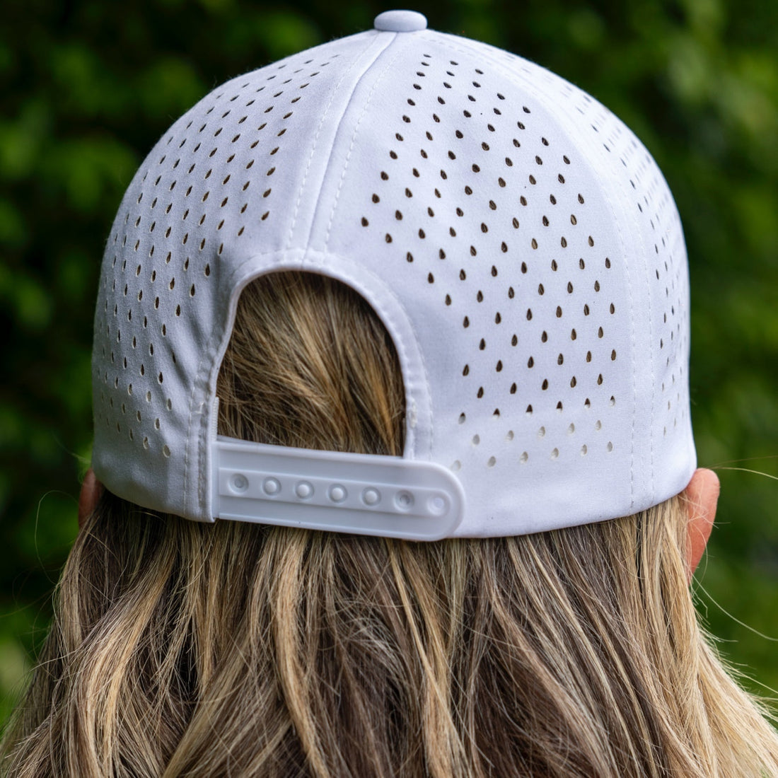White UV Protective Performance Sport Hat with Breathable Sides - Image 5