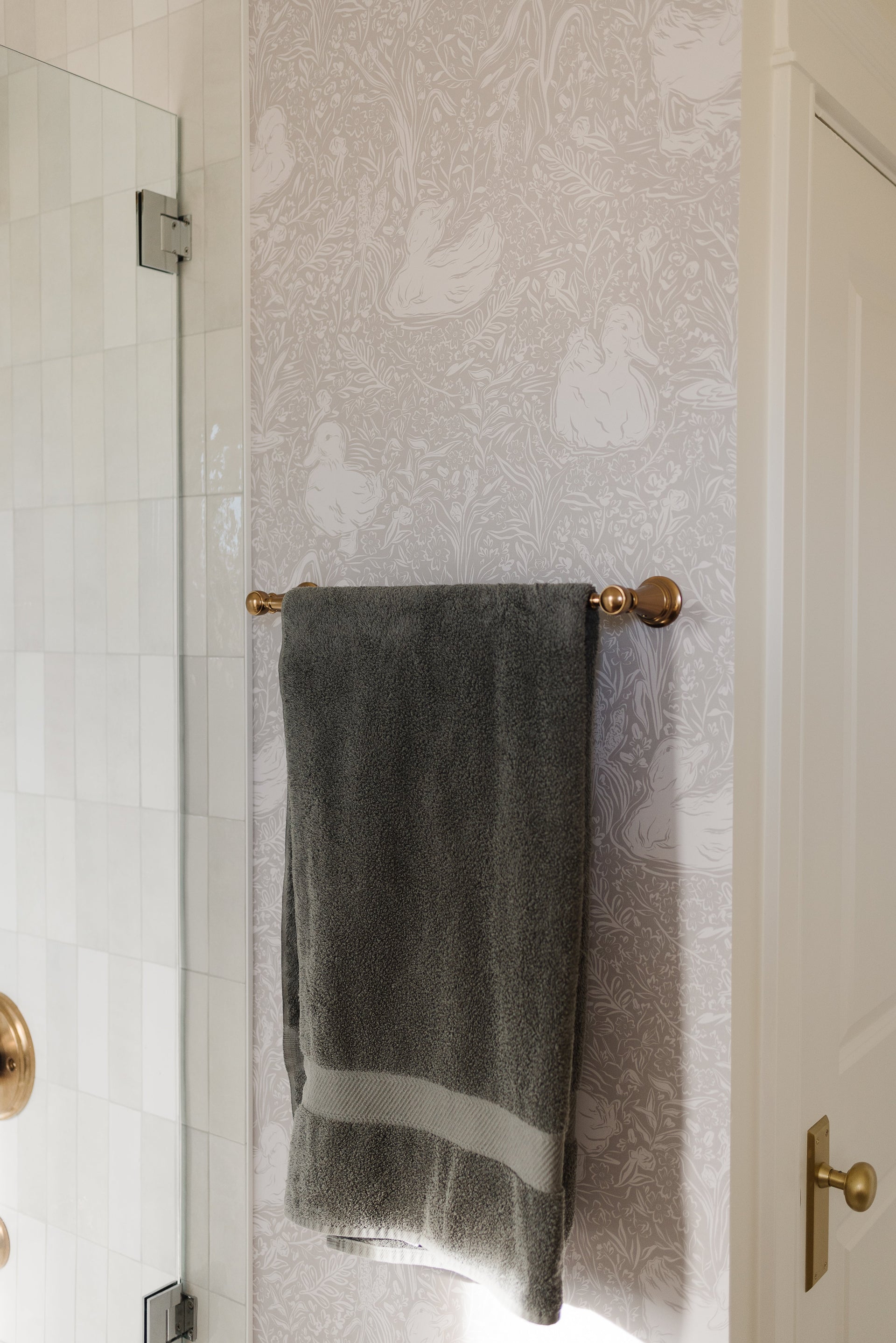Hollingworth Floral Wallpaper in Pink, White, and Grey