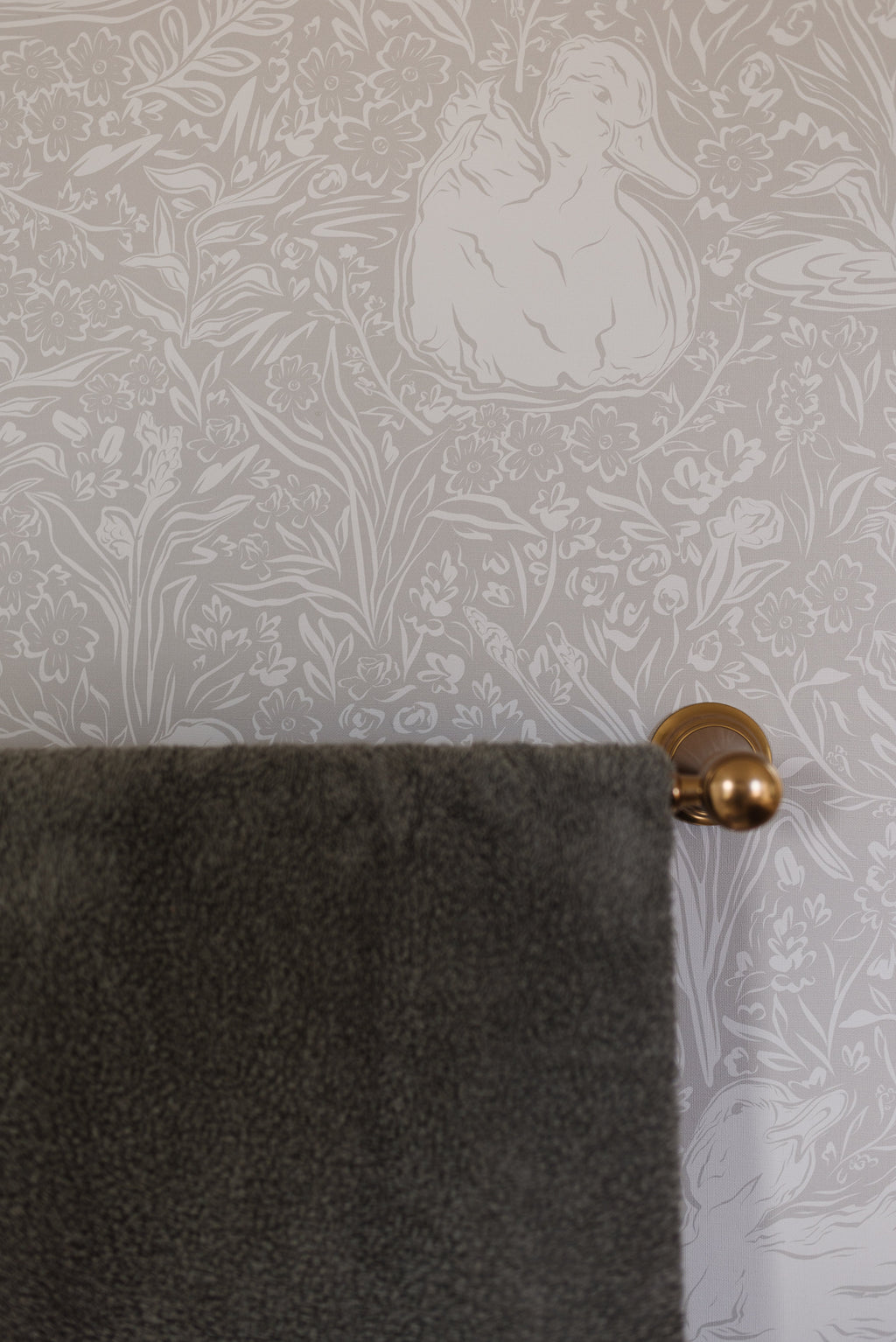 Hollingworth Floral Wallpaper in Pink, White, and Grey
