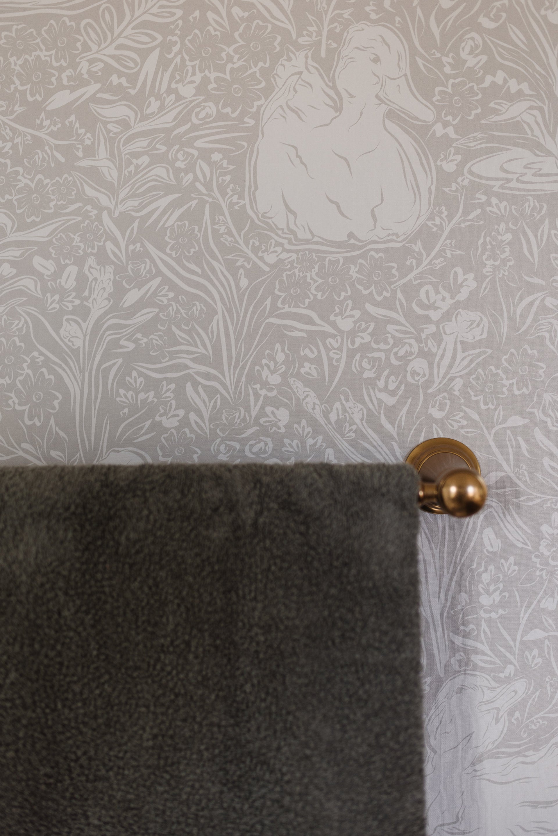 Hollingworth Floral Wallpaper in Pink, White, and Grey