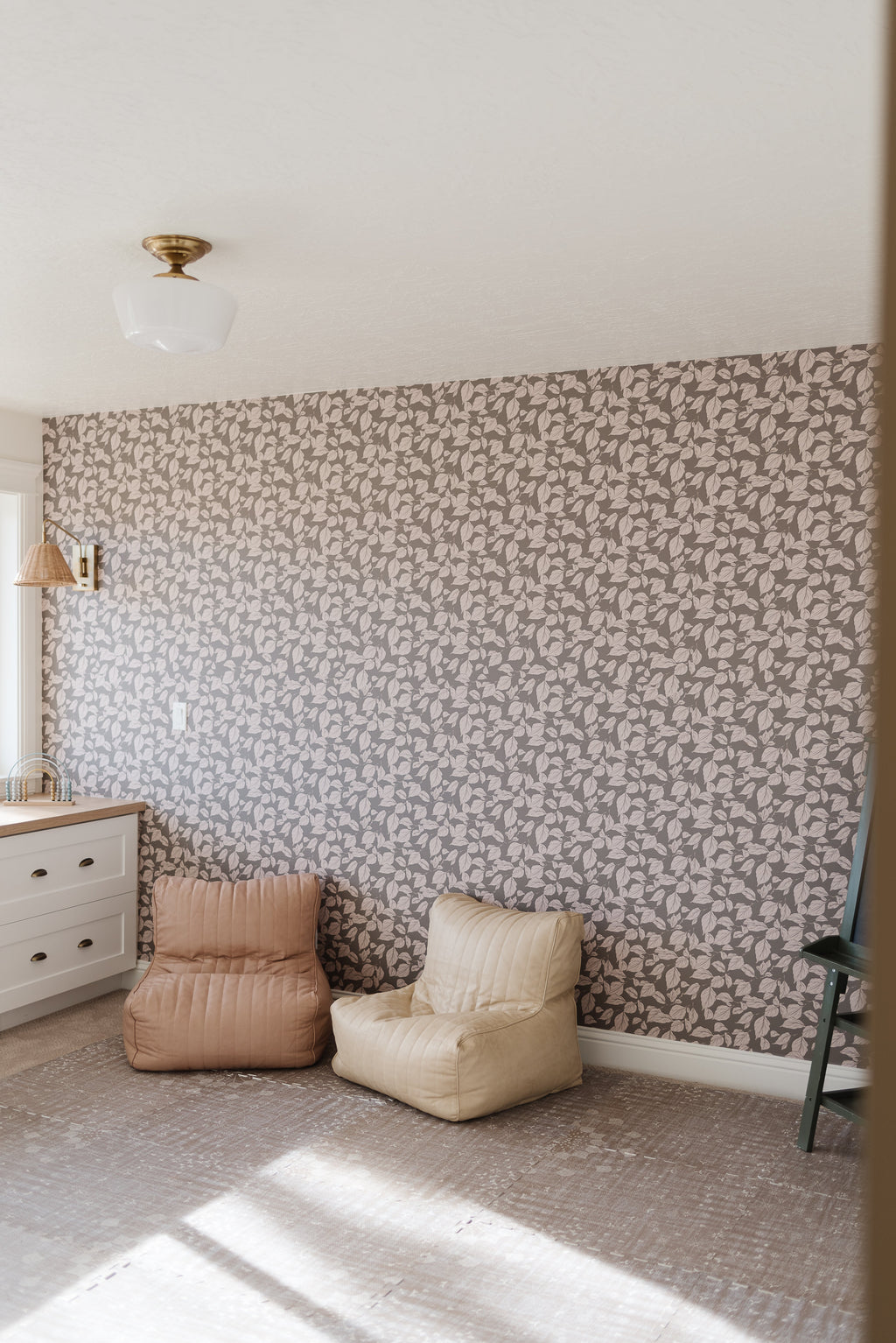Windermere Floral Wallpaper in Pink, Grey and Blue