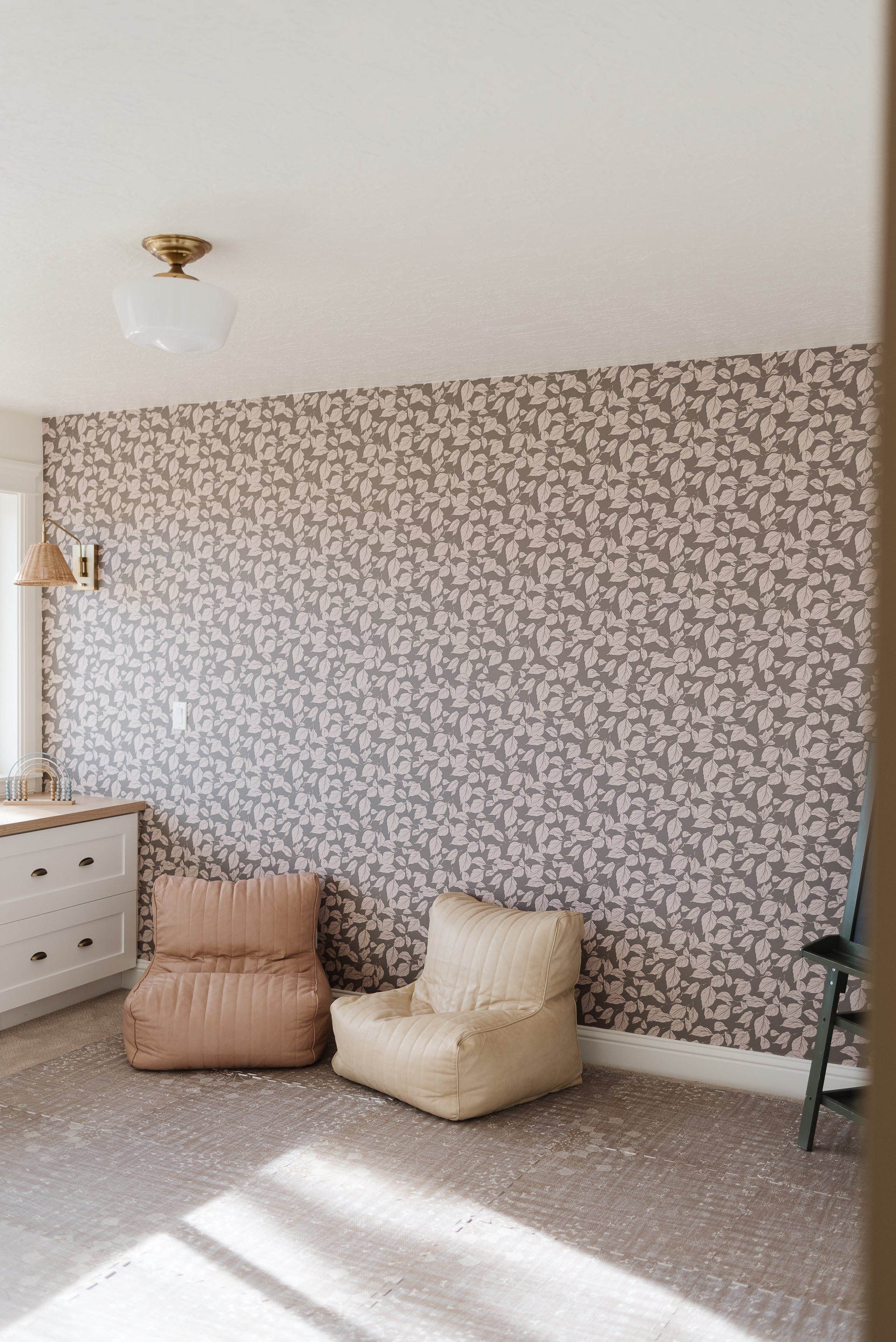 Windermere Floral Wallpaper in Pink, Grey and Blue