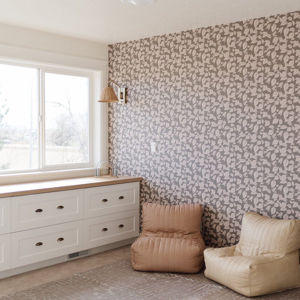 Windermere Floral Wallpaper in Pink, Grey and Blue