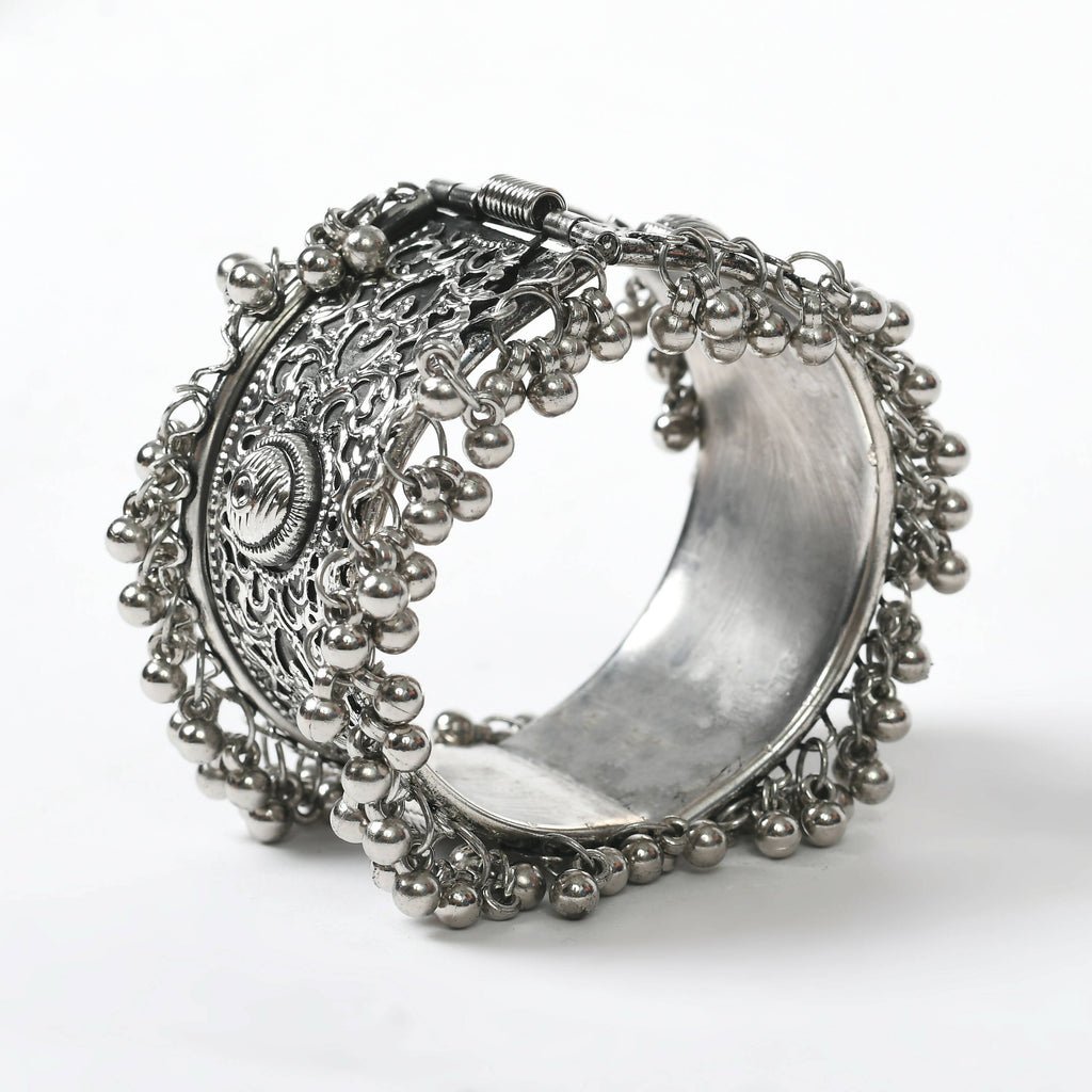 Joharkamal Oxidised Silver-Plated Ghungroo Artisan Bracelet