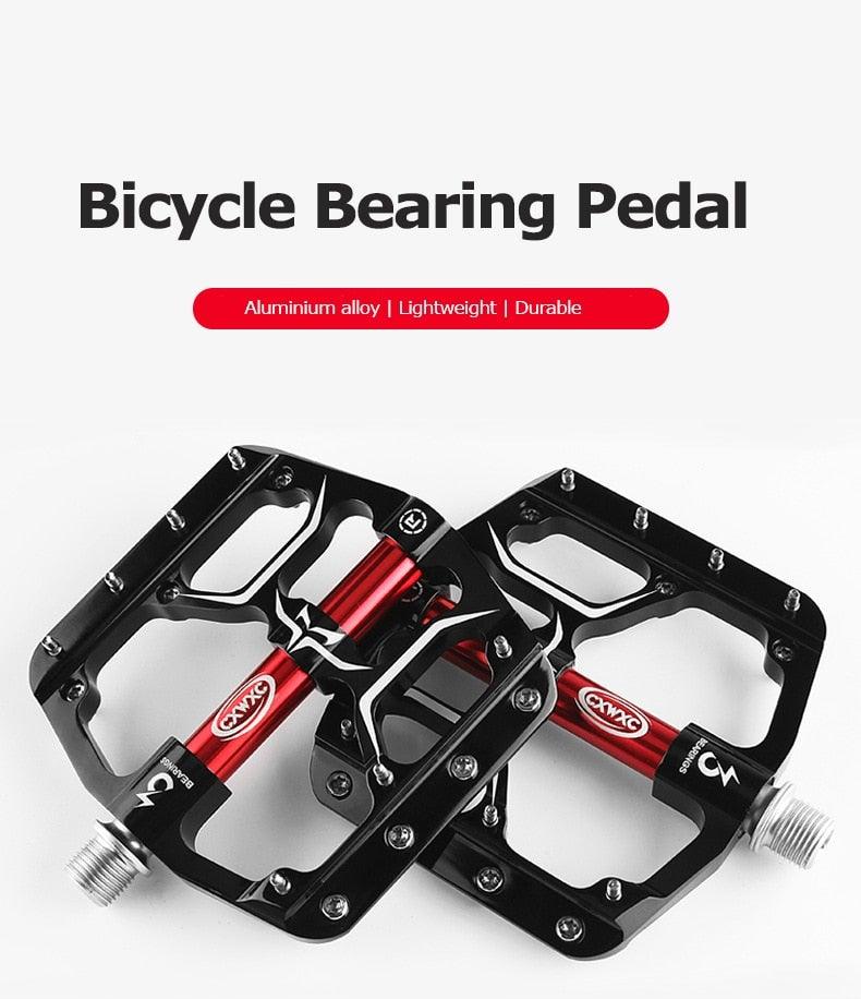 CNC Aluminum Flat Bike Pedals with 3 Sealed Bearings & Cleats