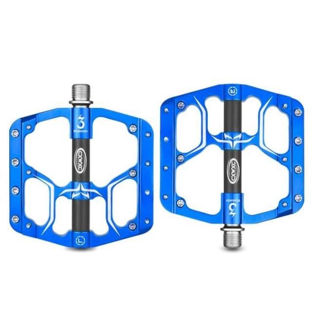 CNC Aluminum Flat Bike Pedals with 3 Sealed Bearings & Cleats