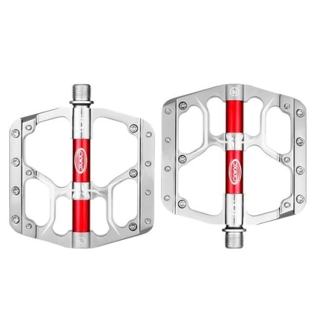 CNC Aluminum Flat Bike Pedals with 3 Sealed Bearings & Cleats