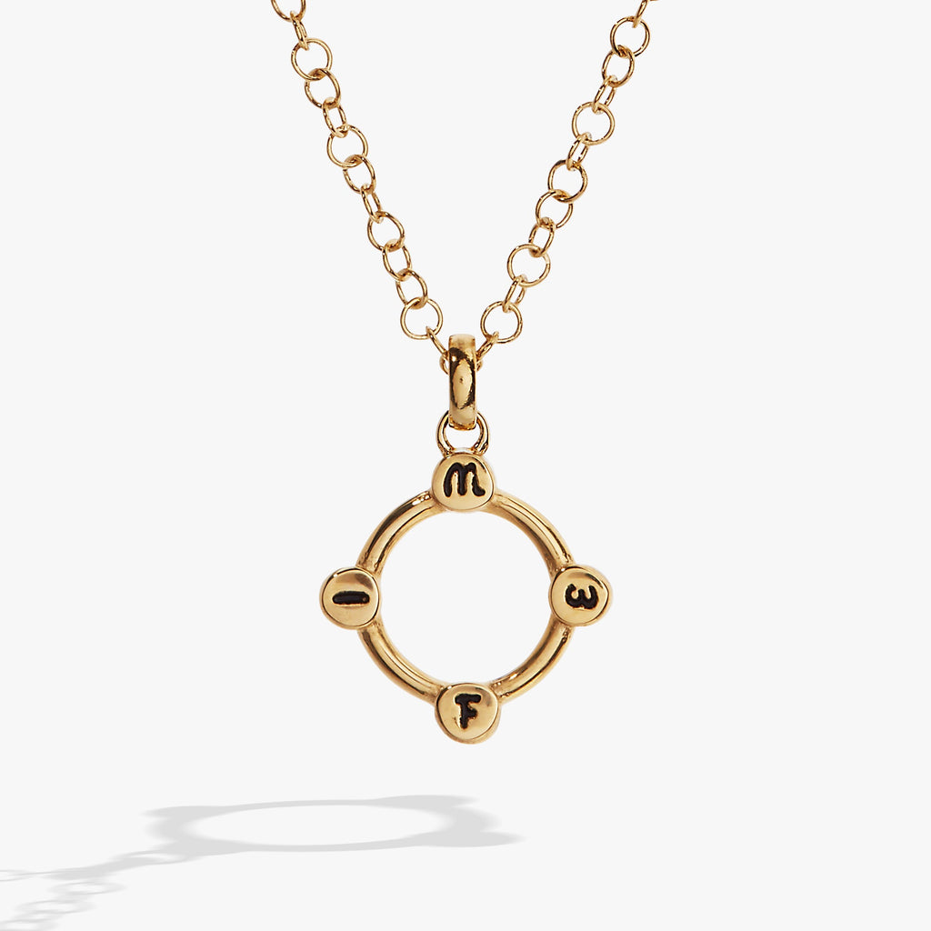 Wife Acrostic Hidden Message Crystal Pendant Necklace