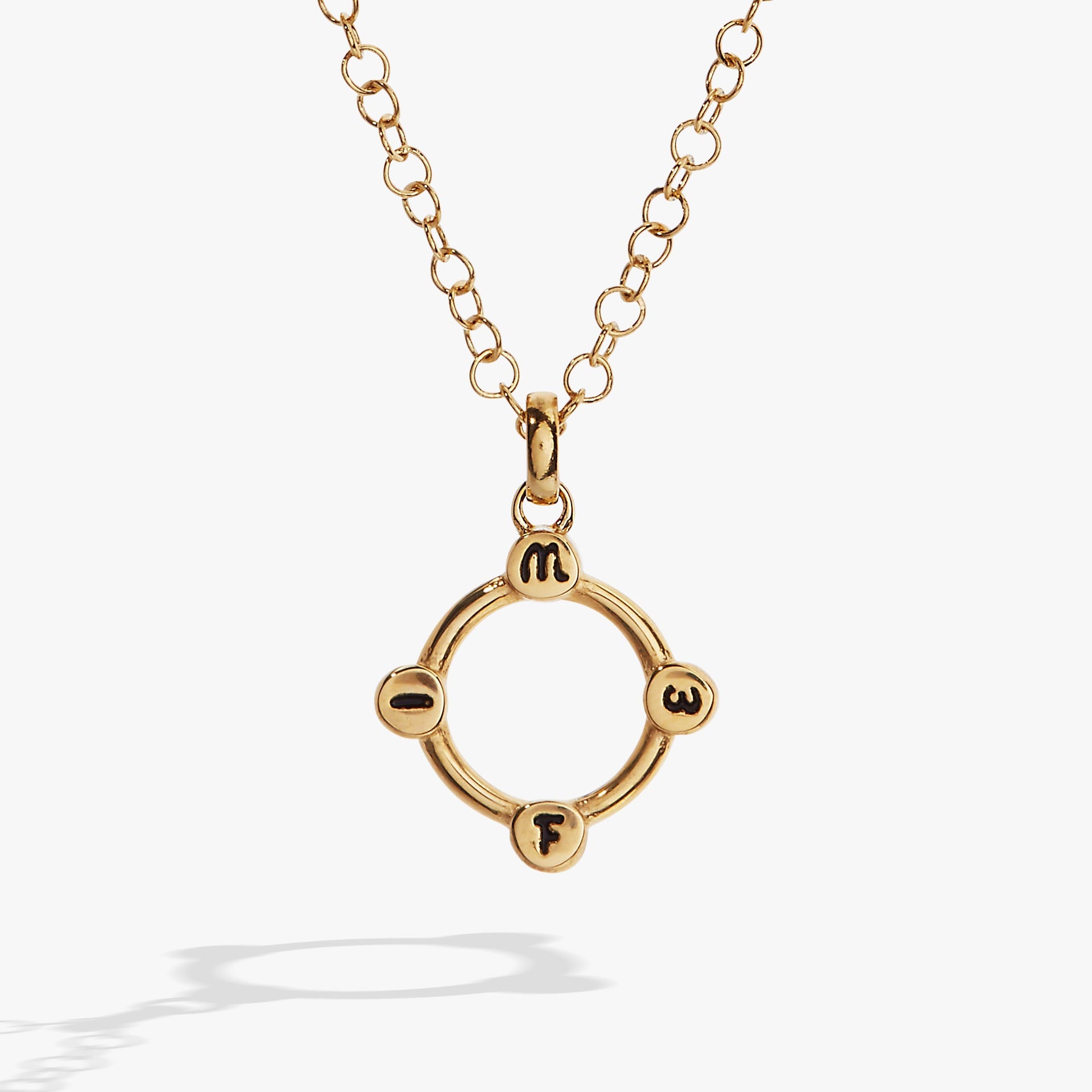 Wife Acrostic Hidden Message Crystal Pendant Necklace