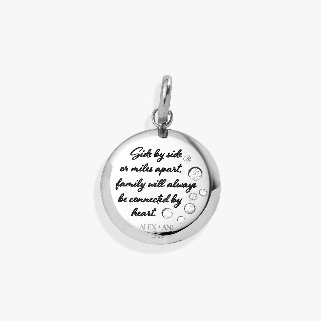 Wife Flower Disc Charm Minimalist Sentimental Gold and Silver