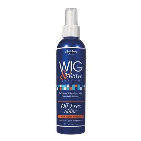 Bottle of Vip Extensions Oil-Free Shine Spray with Argan Extracts for wigs and weaves