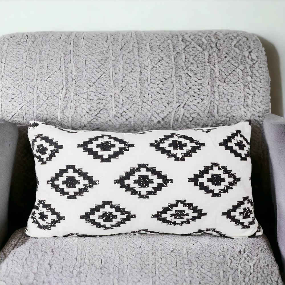 Wild at Heart Decorative Canvas Throw Pillow in Black and White - Image 2