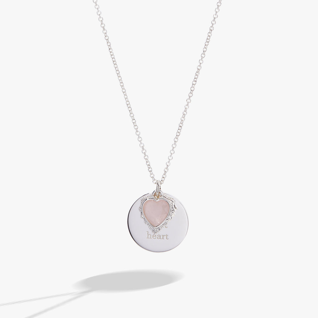 Wild at Heart Duo Charm Pendant Necklace in Silver Tone
