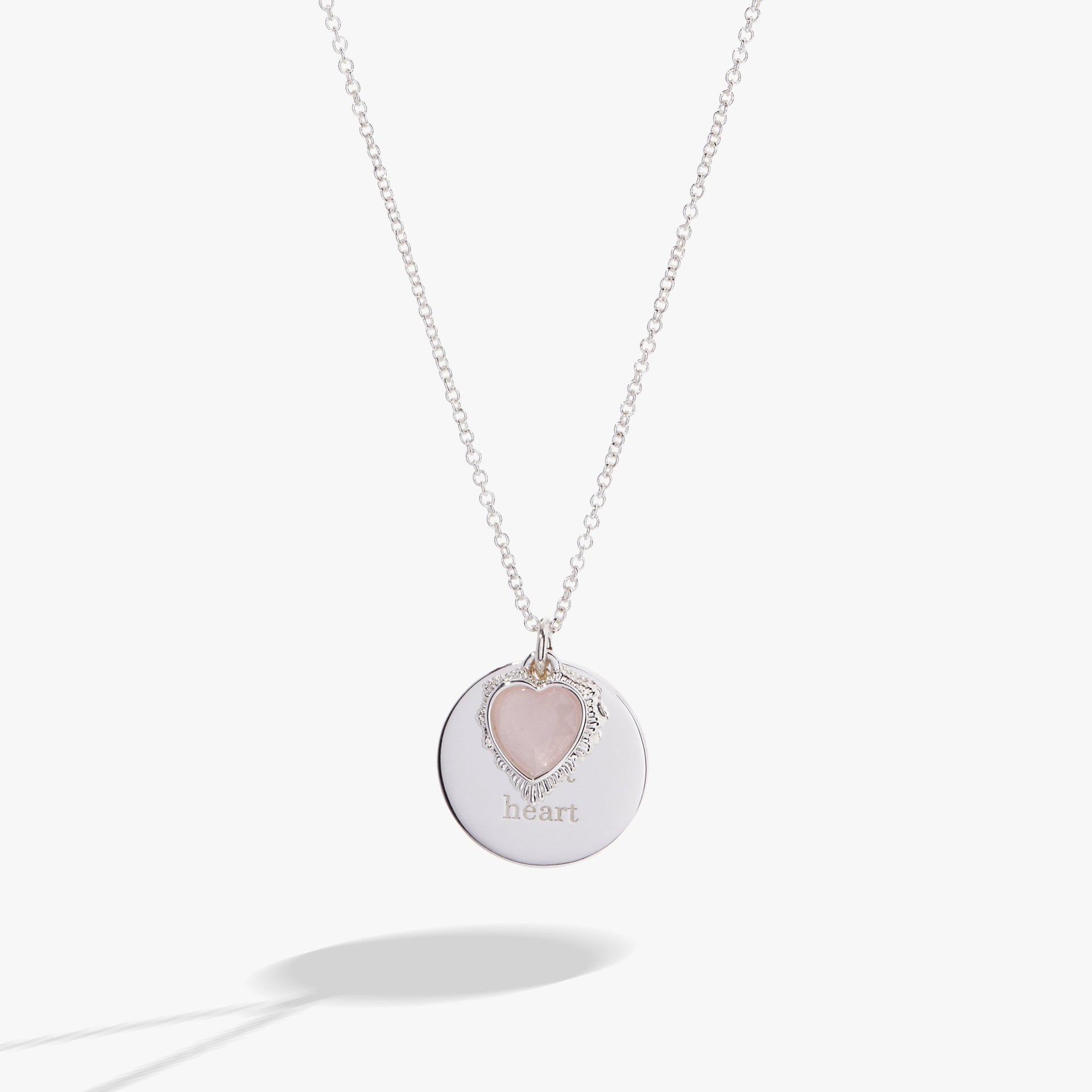 Wild at Heart Duo Charm Pendant Necklace in Silver Tone