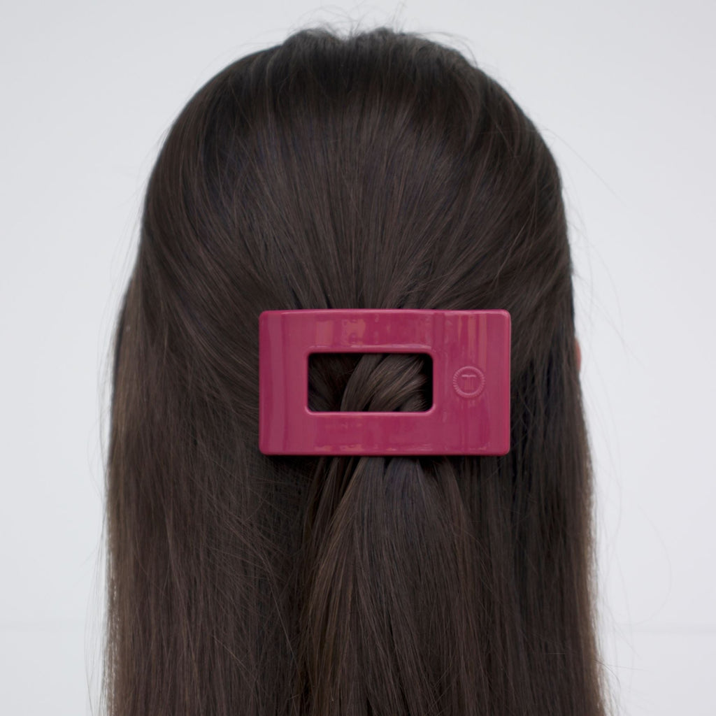 Small Flat Rectangle Hair Clip in Wild Side Pattern