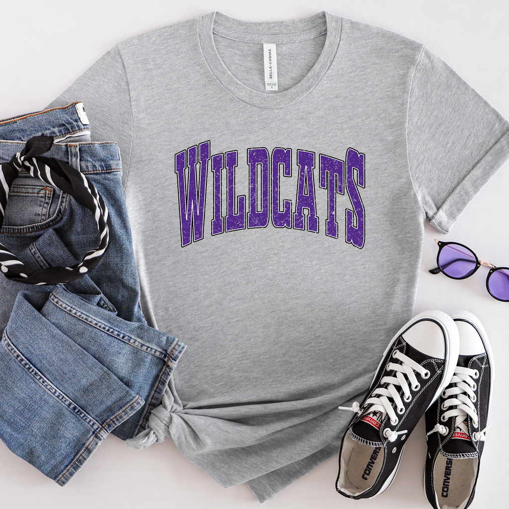 Wildcats Arch Graphic Tee and Cozy Crewneck Sweatshirt Unisex - Image 2