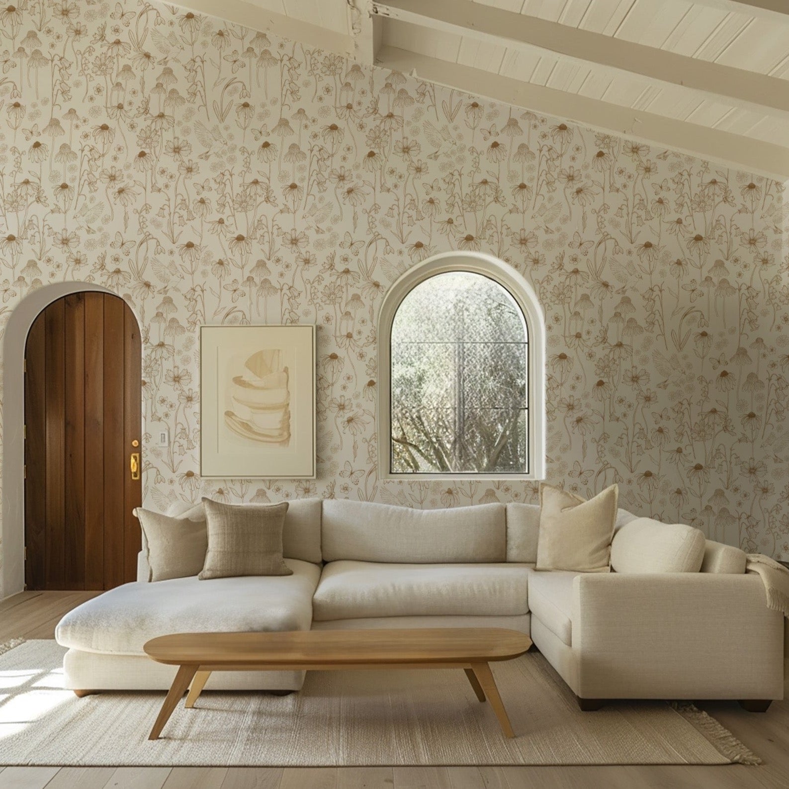 Melody Floral Wallpaper: Romantic Vintage Botanical Wall Art