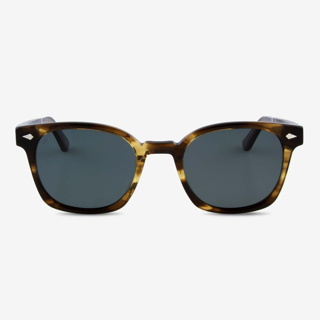 Williston Round Frame Sunglasses with Acetate and Wood Detail