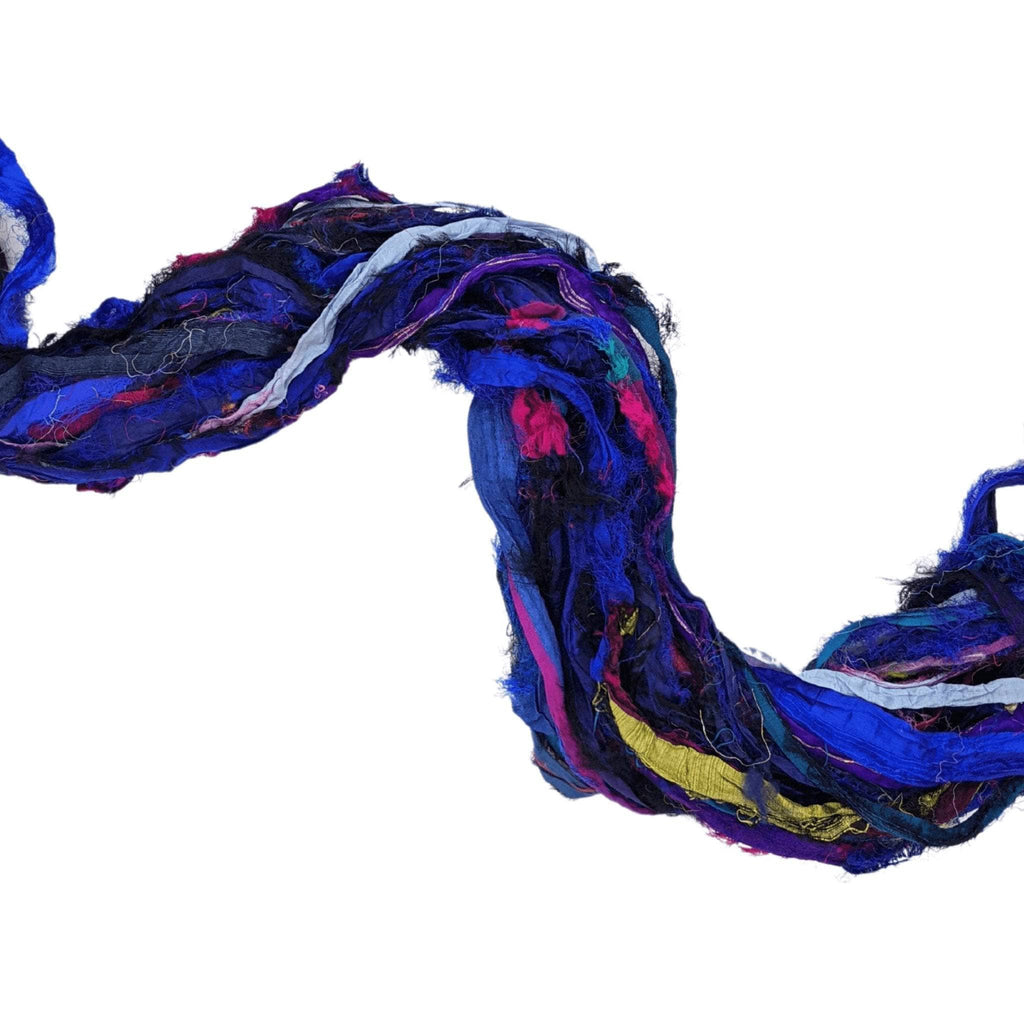 Windswept Sari Silk Ribbon Yarn for Handcrafted Fiber Arts Projects