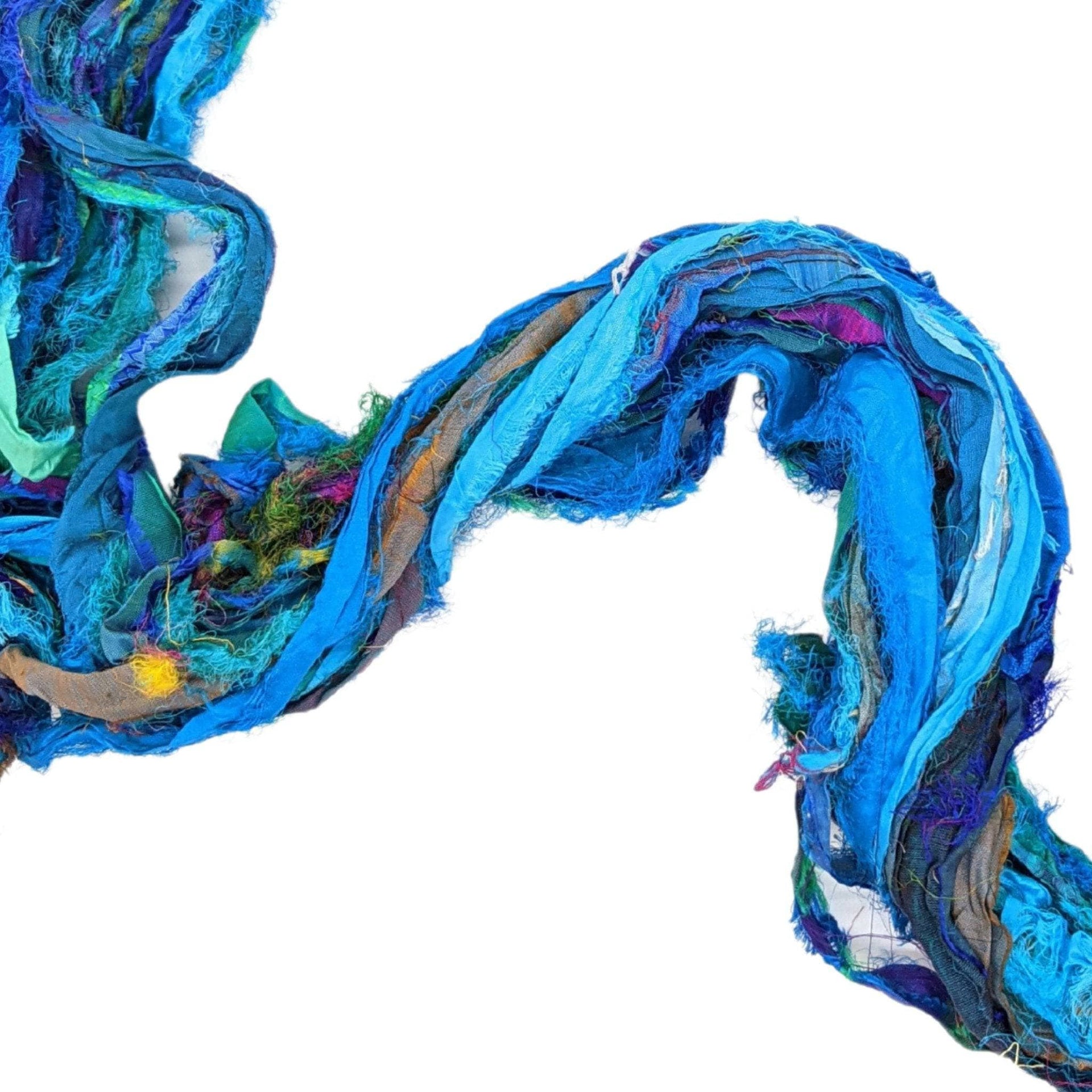 Windswept Sari Silk Ribbon Yarn for Handcrafted Fiber Arts Projects