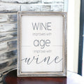 Wine Improves With Age Framed Wall Decor Sign