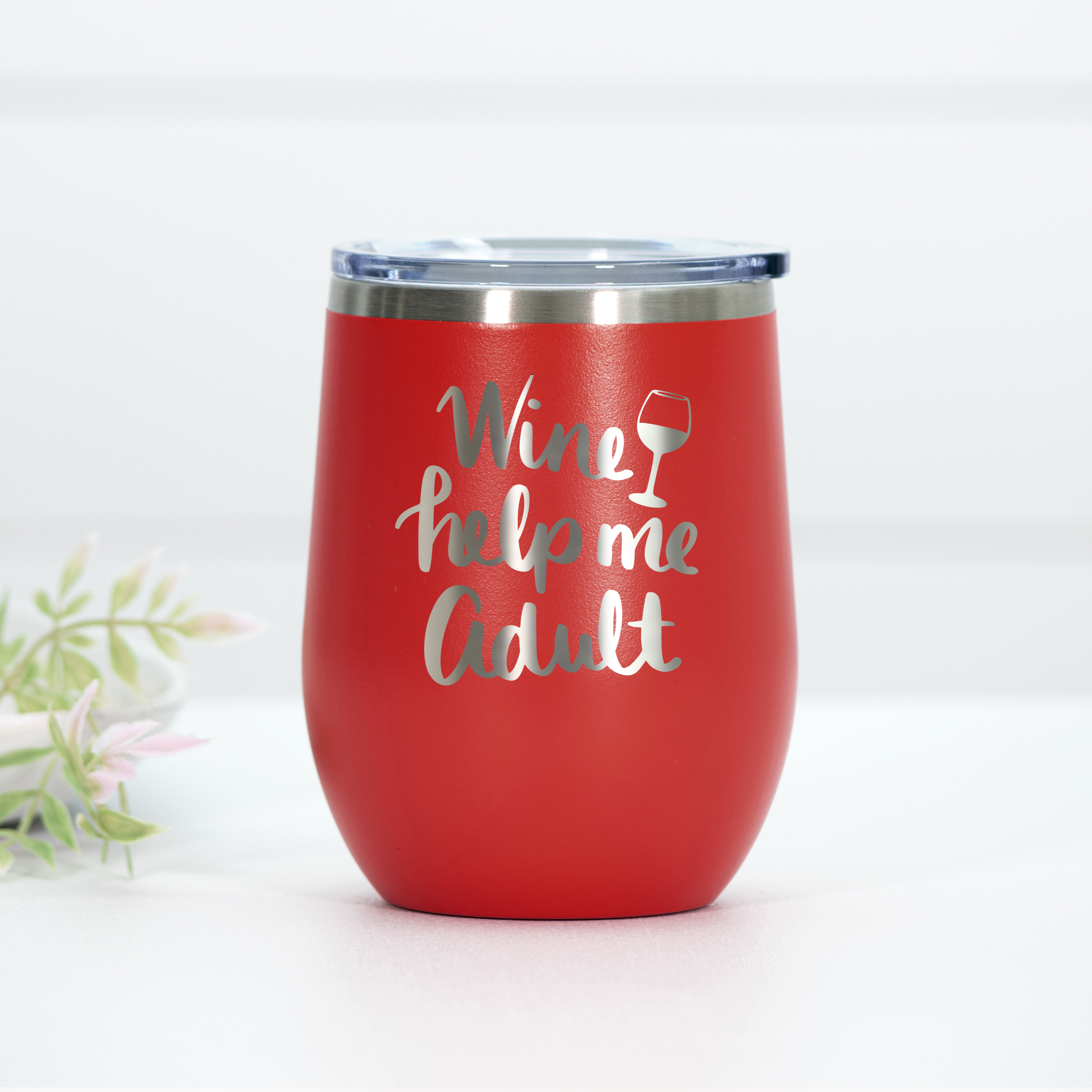 Wine Help Me Adult Engraved Wine Tumbler