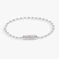 Silver Wings and Crystal Cross Barrel Closure Ball Chain Bracelet