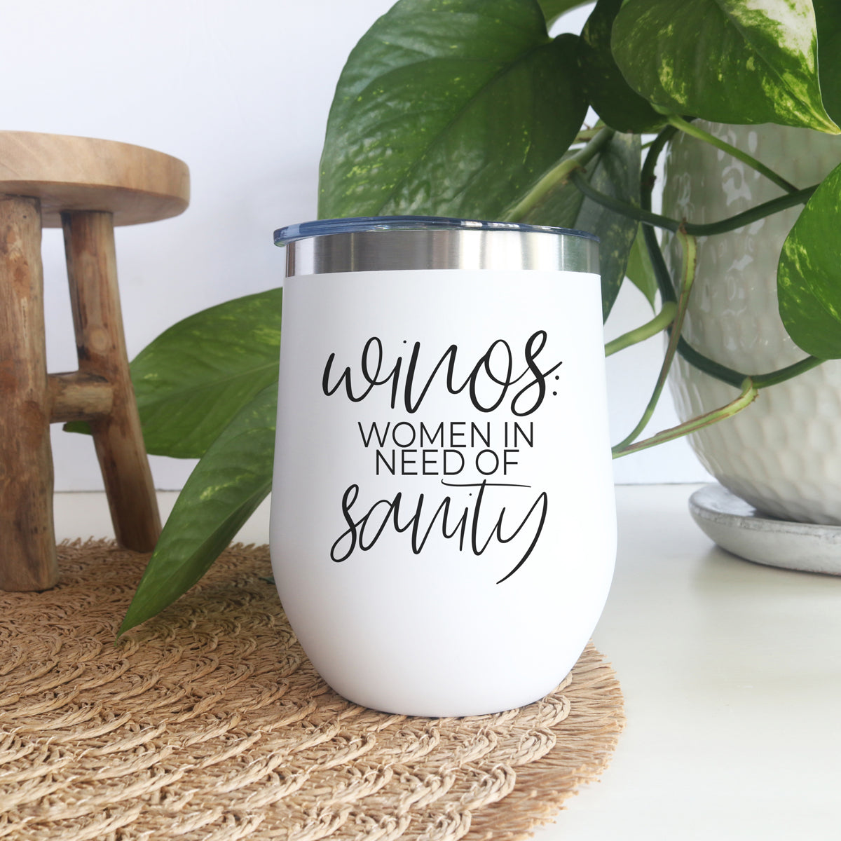 Winos 12oz Stainless Steel Insulated Wine Tumbler with Lid White - Image 42