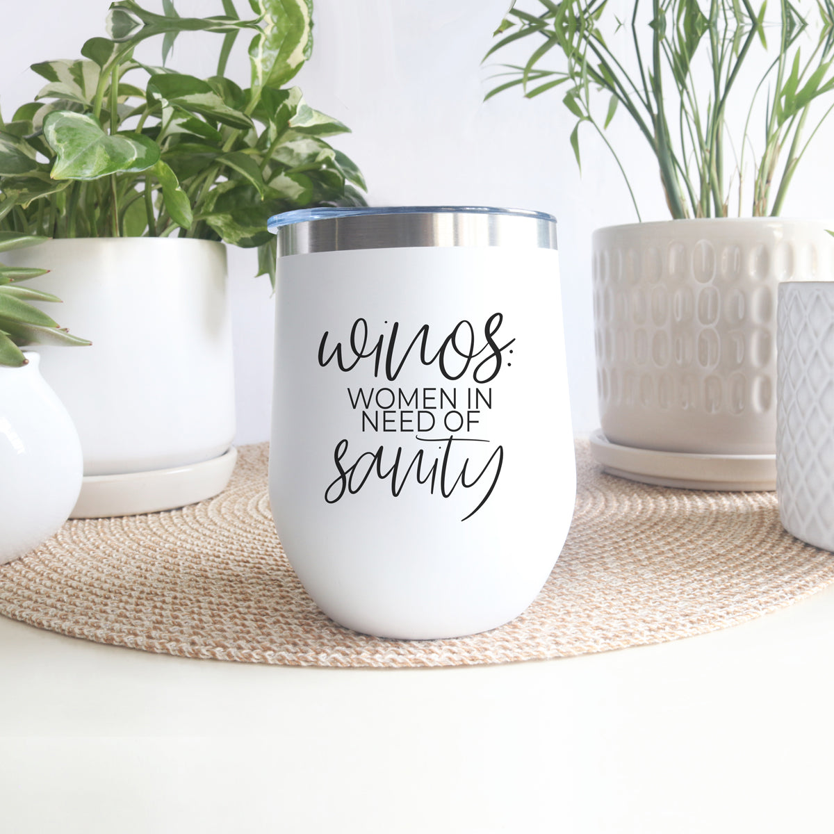 Winos 12oz Stainless Steel Insulated Wine Tumbler with Lid White - Image 41