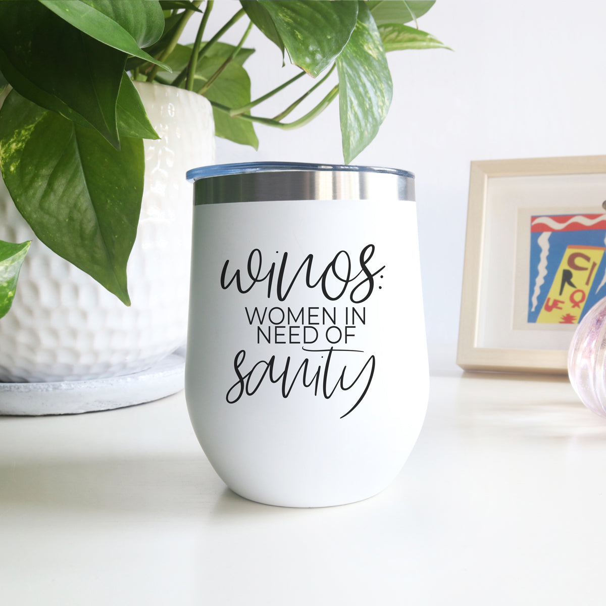 Winos 12oz Stainless Steel Insulated Wine Tumbler with Lid White - Image 39