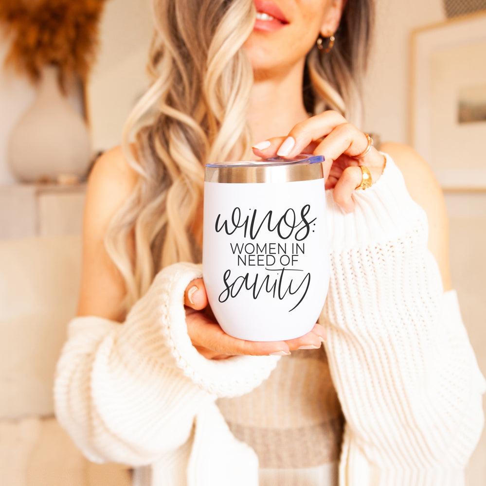 Winos 12oz Stainless Steel Insulated Wine Tumbler with Lid White - Image 4