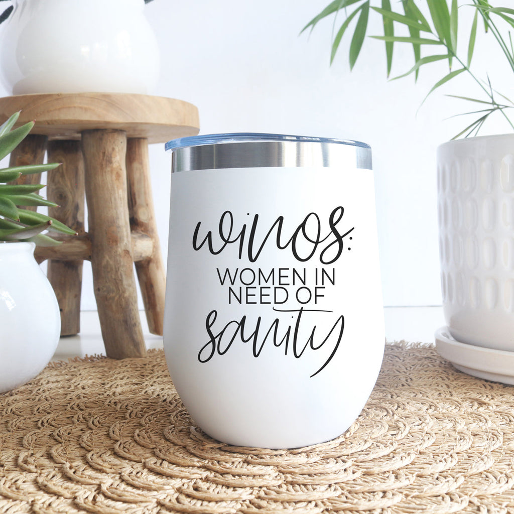 Winos 12oz Stainless Steel Insulated Wine Tumbler with Lid White - Image 44