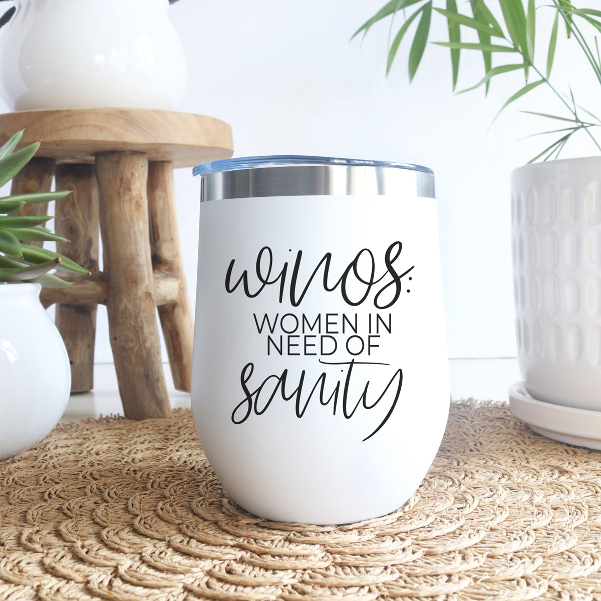 Winos 12oz Stainless Steel Insulated Wine Tumbler with Lid White - Image 44