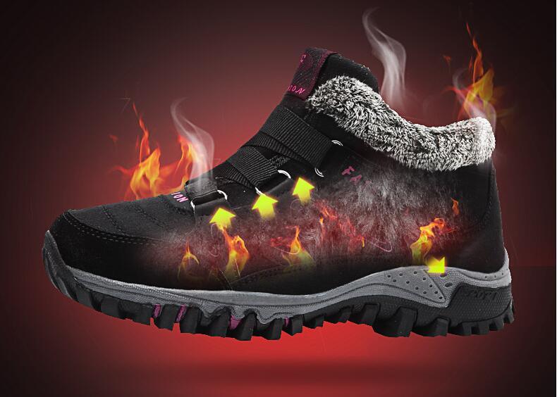 Men's Fur-Lined Winter Snow Boots - Warm Water-Resistant Ankle Booties