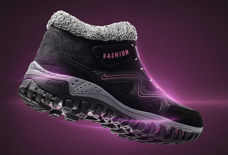 Men's Fur-Lined Winter Snow Boots - Warm Water-Resistant Ankle Booties