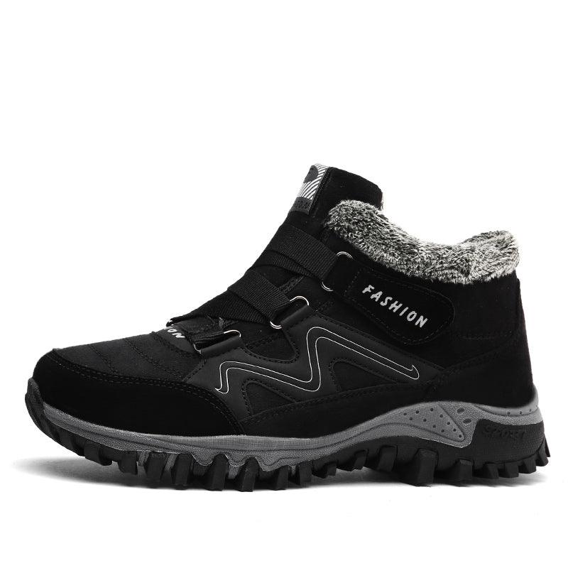 Men's Fur-Lined Winter Snow Boots - Warm Water-Resistant Ankle Booties
