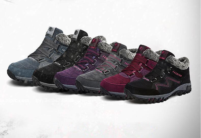 Men's Fur-Lined Winter Snow Boots - Warm Water-Resistant Ankle Booties