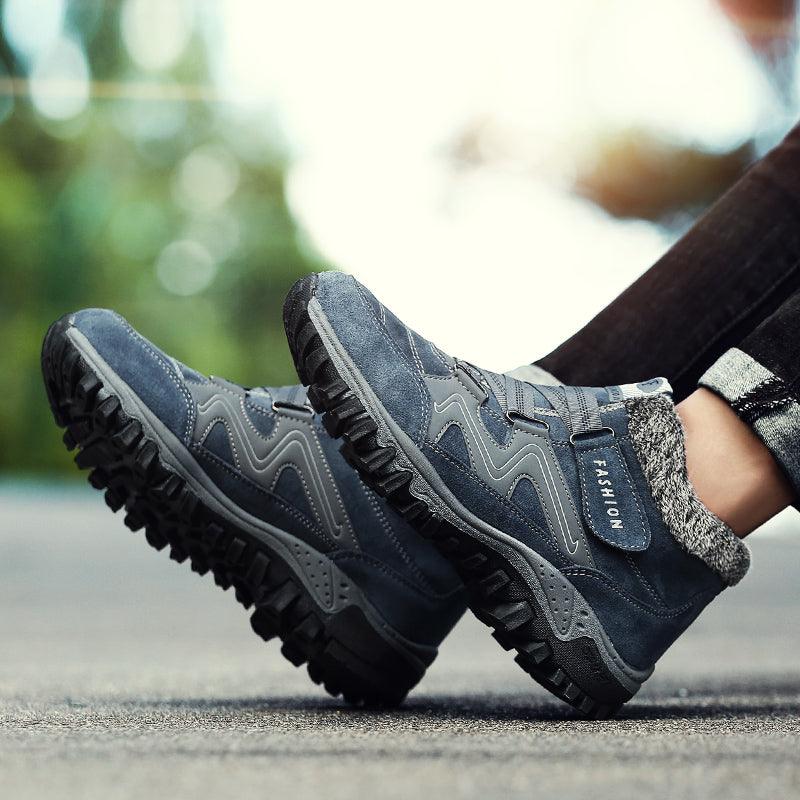 Men's Fur-Lined Winter Snow Boots - Warm Water-Resistant Ankle Booties