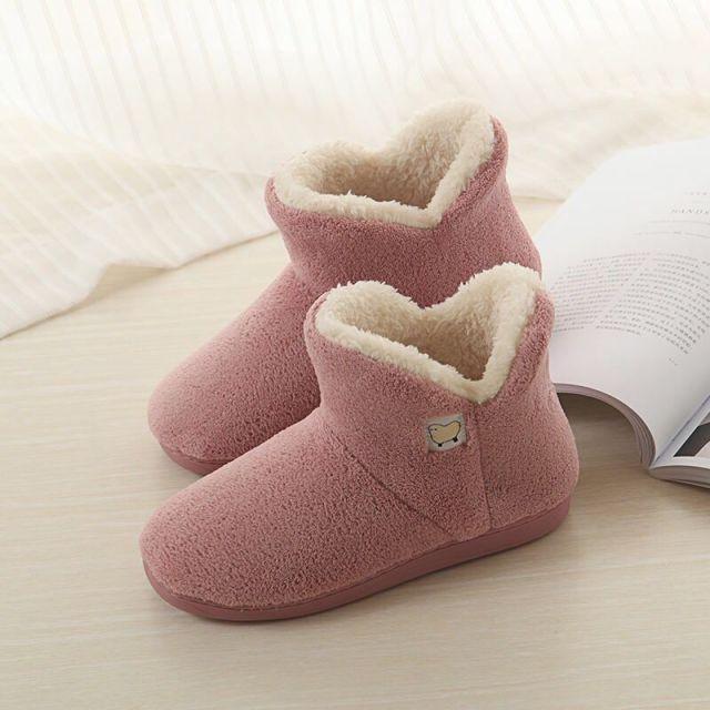 Cozy Knit Cotton House Slippers with Closed Back and Warm Lining